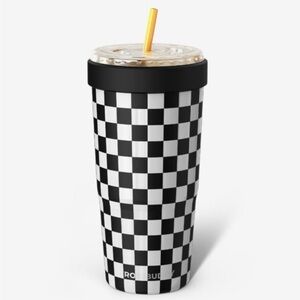 FrostBuddy To-Go Buddy Black & White Checkered Tumbler NIB / NWT Multi-Use Cup